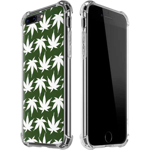 Marijuana Leaf White Pattern iPhone 7/8 Plus Clear Case