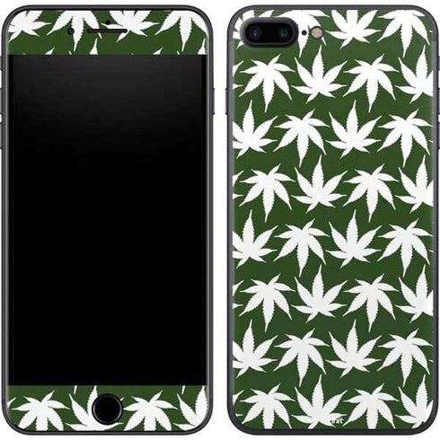 Marijuana Leaf White Pattern iPhone 8 Plus Skin