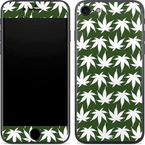 Marijuana Leaf White Pattern iPhone 8 Skin