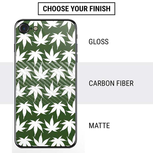 Marijuana Leaf White Pattern iPhone SE (2nd & 3rd Gen) Skin