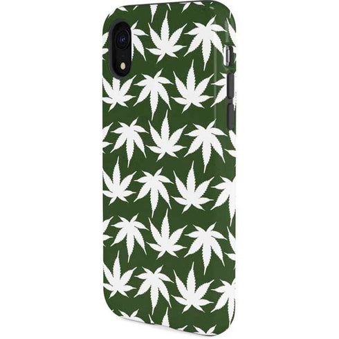Marijuana Leaf White Pattern iPhone XR Pro Case