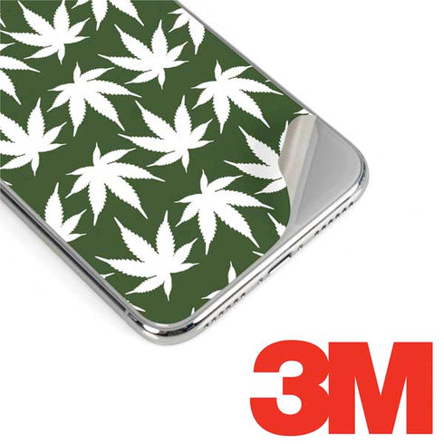 Marijuana Leaf White Pattern iPhone XS Max Skin