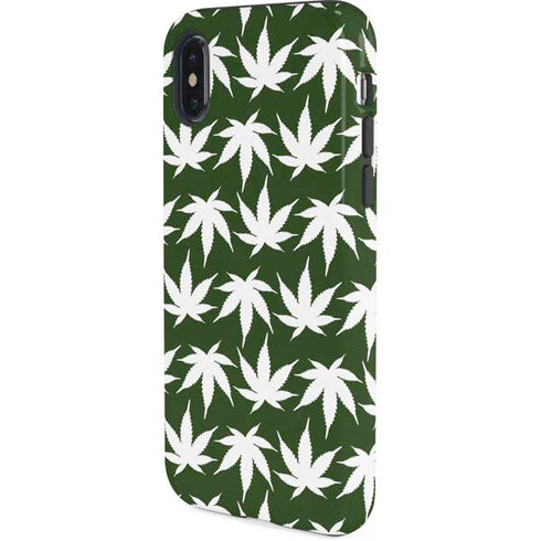 Marijuana Leaf White Pattern iPhone XS Pro Case