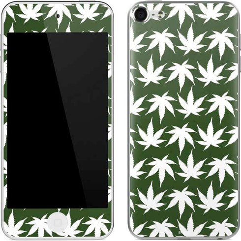 Marijuana Leaf White Pattern Apple iPod Skin