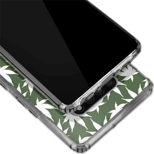 Marijuana Leaf White Pattern LG Stylo 6 Clear Case