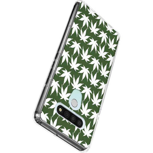 Marijuana Leaf White Pattern LG Stylo 6 Clear Case