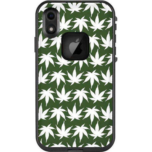 Marijuana Leaf White Pattern LifeProof Fre iPhone Skin