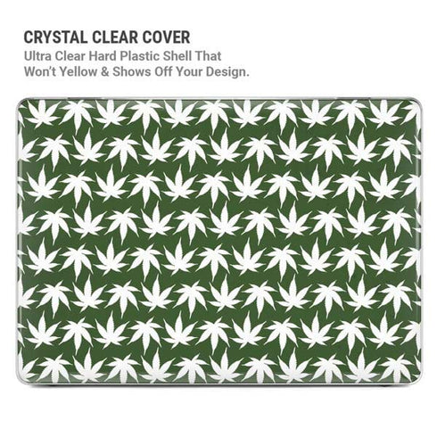 Marijuana Leaf White Pattern MacBook Air 15in (2023-2025) Case plus Skin