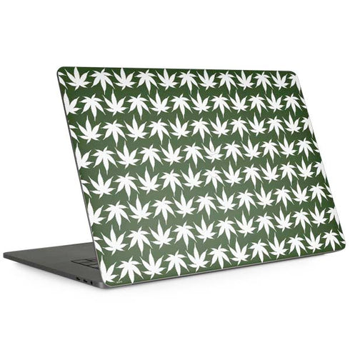 Marijuana Leaf White Pattern Apple MacBook Pro 15-inch Skin
