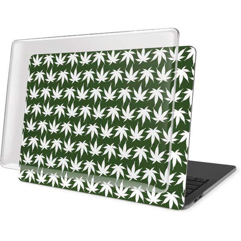 Marijuana Leaf White Pattern MacBook Pro 16in (2019-20) Case plus Skin