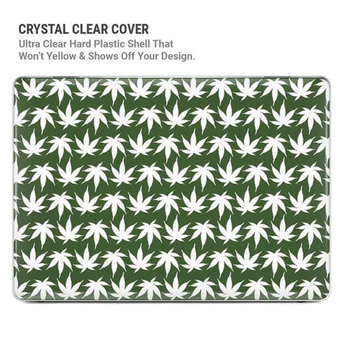 Marijuana Leaf White Pattern MacBook Pro 16in (2021-25) Case plus Skin
