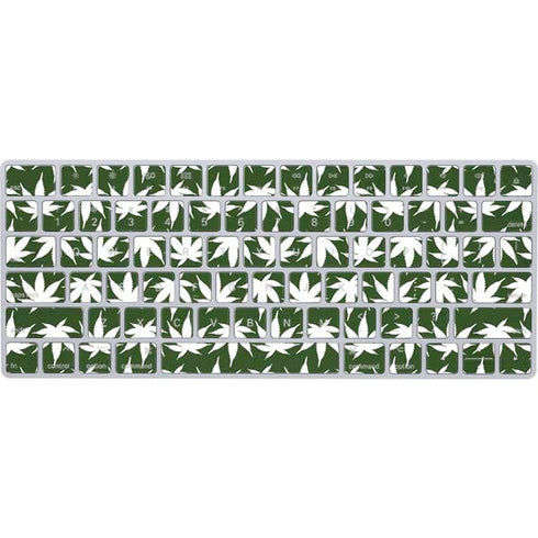 Marijuana Leaf White Pattern Magic Keyboard Skin