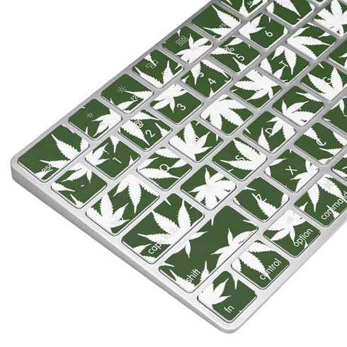 Marijuana Leaf White Pattern Magic Keyboard Skin