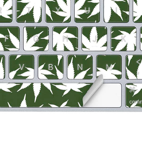 Marijuana Leaf White Pattern Magic Keyboard Skin