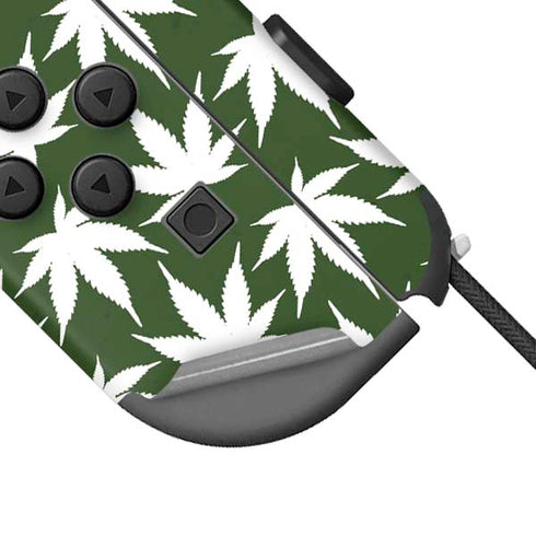 Marijuana Leaf White Pattern Nintendo Joy-Con (L/R) Controller Skin