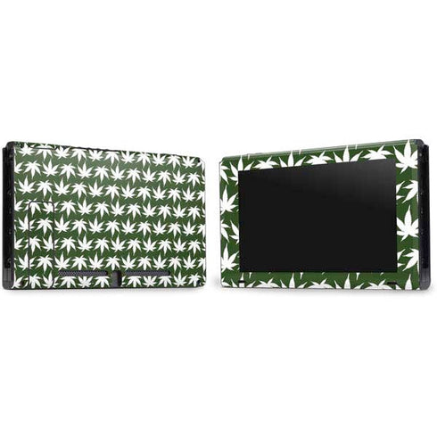 Marijuana Leaf White Pattern Nintendo Switch Bundle Skin