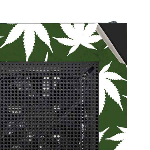 Marijuana Leaf White Pattern NZXT H510 Compact ATX Mid-Tower Case Skin