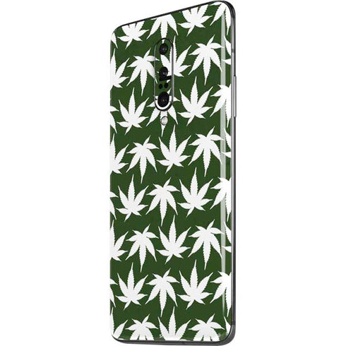 Marijuana Leaf White Pattern OnePlus 7 Pro Skin
