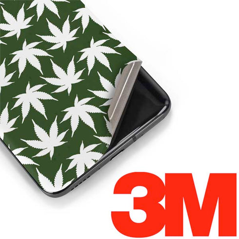 Marijuana Leaf White Pattern OnePlus 7 Pro Skin