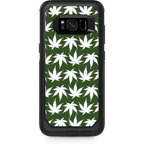 Marijuana Leaf White Pattern Otterbox Commuter Galaxy Skin
