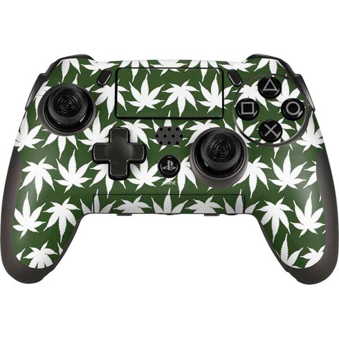 Marijuana Leaf White Pattern PlayStation Scuf Vantage 2 Controller Skin