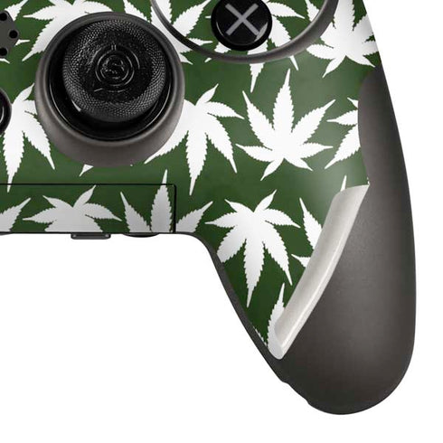 Marijuana Leaf White Pattern PlayStation Scuf Vantage 2 Controller Skin