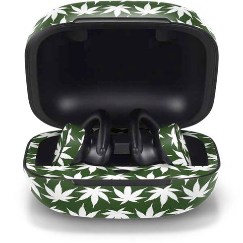 Marijuana Leaf White Pattern PowerBeats Pro Skin