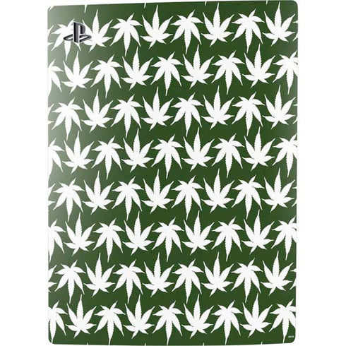 Marijuana Leaf White Pattern PS5 Bundle Skin