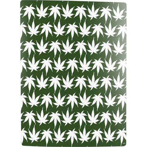 Marijuana Leaf White Pattern PS5 Digital Edition Bundle Skin