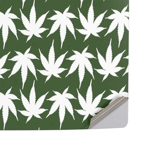 Marijuana Leaf White Pattern PS5 Slim Digital Edition Console Skin