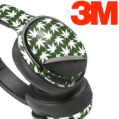 Marijuana Leaf White Pattern Skullcandy Venue Skin