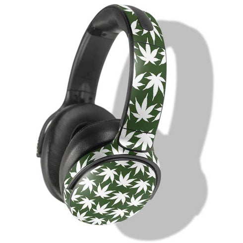 Marijuana Leaf White Pattern Skullcandy Venue Skin