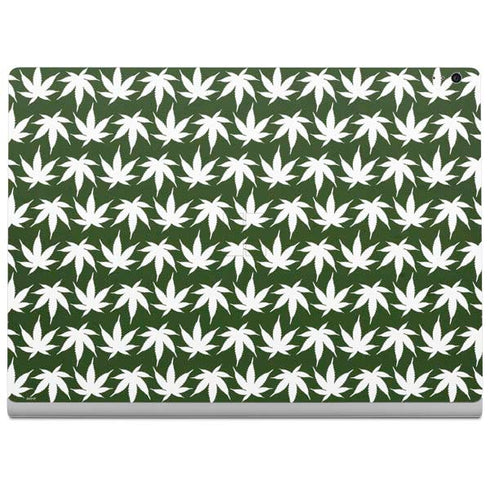 Marijuana Leaf White Pattern Surface Book 2 13.5in Skin
