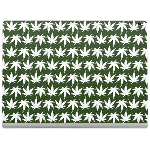 Marijuana Leaf White Pattern Surface Book 2 15in Skin