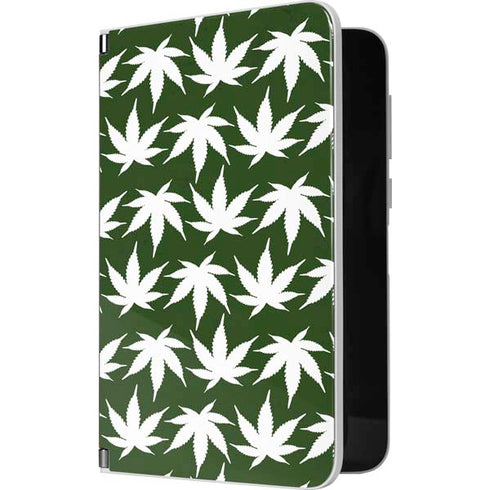 Marijuana Leaf White Pattern Surface Duo Skin