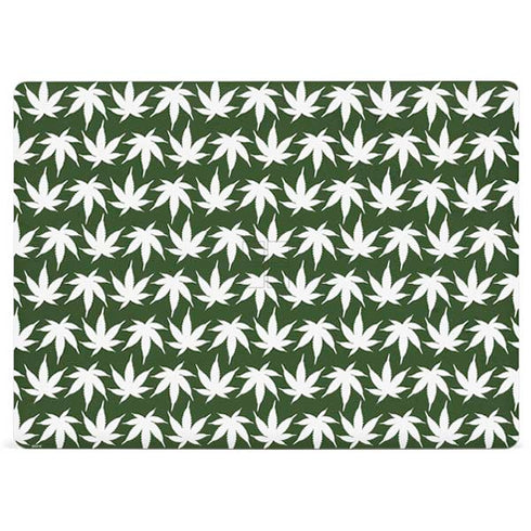 Marijuana Leaf White Pattern Surface Laptop 3 13.5in Skin