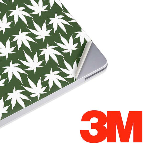 Marijuana Leaf White Pattern Surface Laptop 3 13.5in Skin
