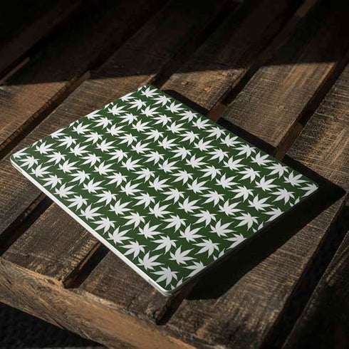 Marijuana Leaf White Pattern Surface Laptop 3 13.5in Skin