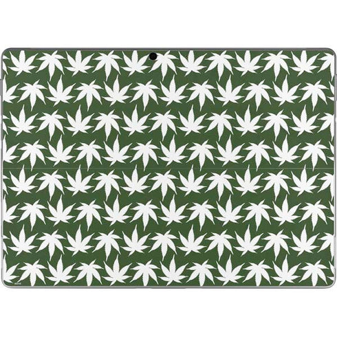 Marijuana Leaf White Pattern Surface Pro 8 Skin