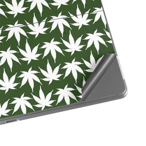 Marijuana Leaf White Pattern Surface Pro 8 Skin