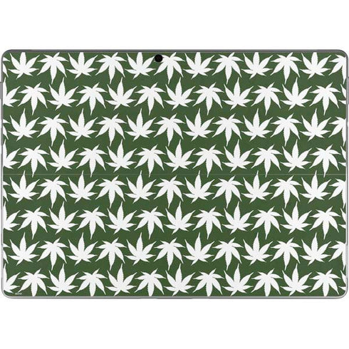 Marijuana Leaf White Pattern Surface Pro 9 Skin