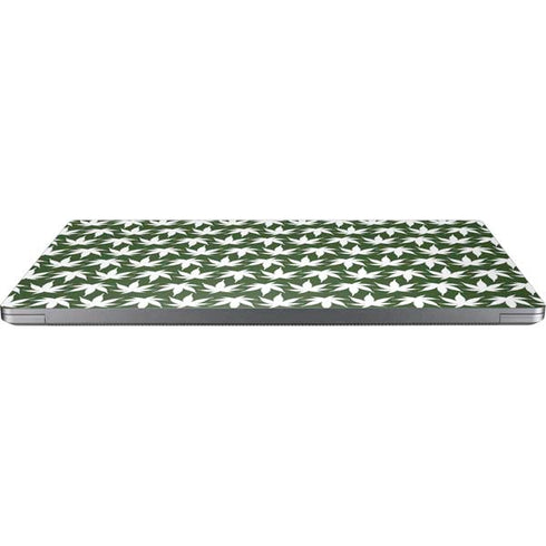 Marijuana Leaf White Pattern Universal Laptop 12in (9.8 x 6.8in) Skin