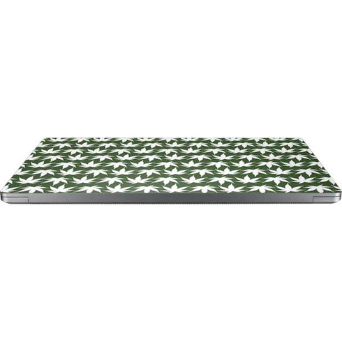 Marijuana Leaf White Pattern Universal Laptop 15in (12.2 x 8.8in) Skin