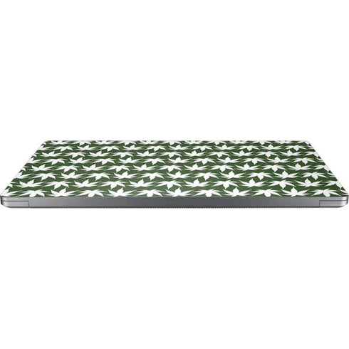 Marijuana Leaf White Pattern Universal Laptop 16.6in (13.4 x 9.7in) Skin