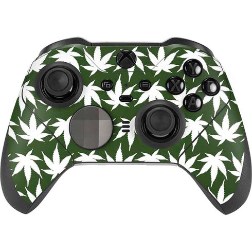Marijuana Leaf White Pattern Xbox Elite Wireless Controller Series 2 Skin