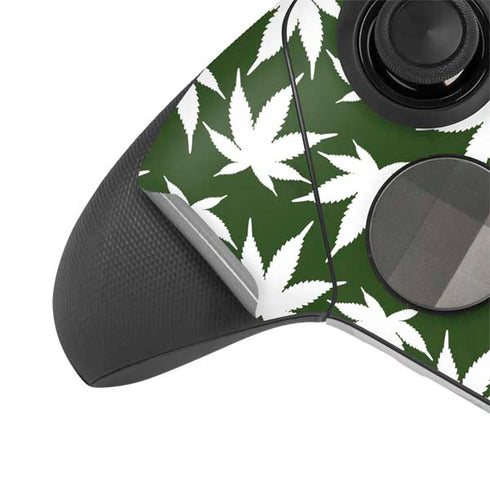 Marijuana Leaf White Pattern Xbox Elite Wireless Controller Series 2 Skin