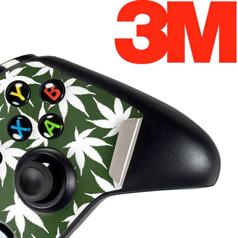 Marijuana Leaf White Pattern Xbox One Controller Skin