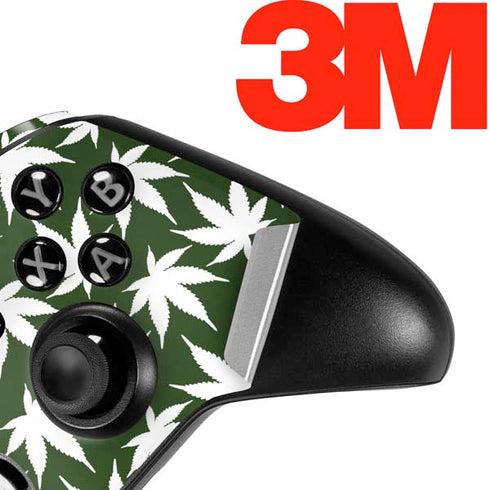 Marijuana Leaf White Pattern Xbox One Elite Controller Skin
