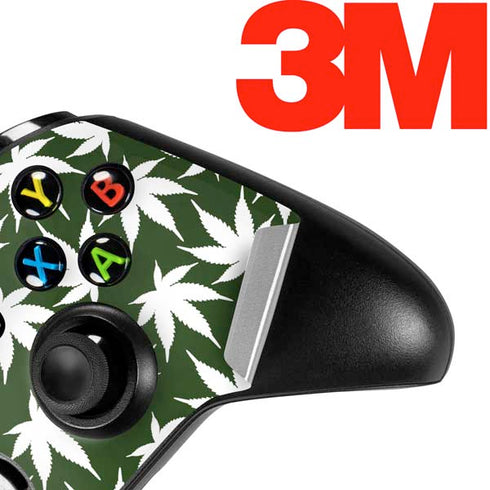 Marijuana Leaf White Pattern Xbox One S All-Digital Edition Bundle Skin