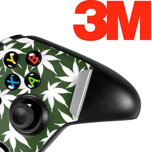 Marijuana Leaf White Pattern Xbox One S Controller Skin